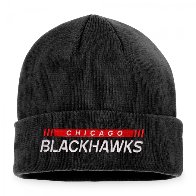 Beanie CHI Authentic Pro Game and Train Cuffed Knit Chicago Blackhawks