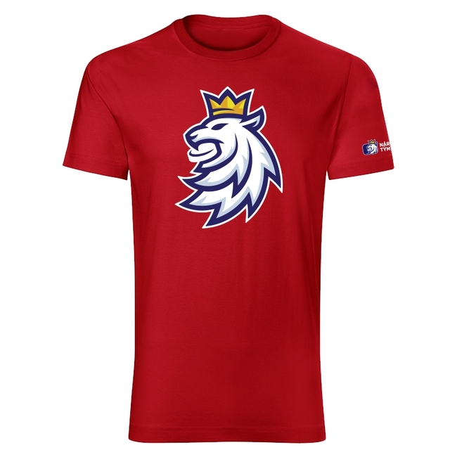 Mens T-shirt logo lion Czech hockey red CH