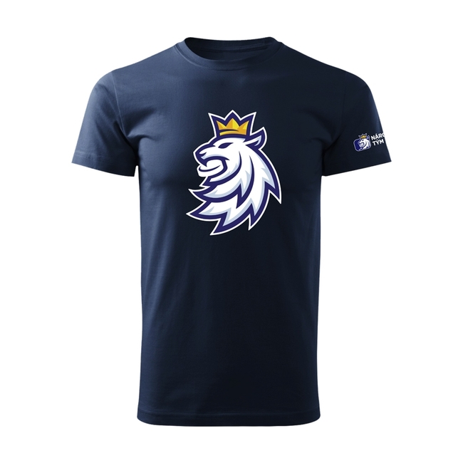 Men's t-shirt logo lion Czech ice hockey navy CH