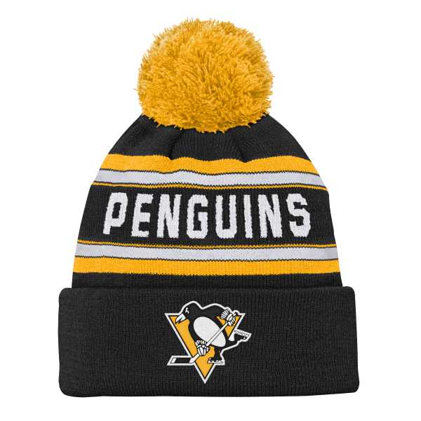 Kid's beanie PIT Jacquard Cuffed Knit With Pom Pittsburgh Penguins