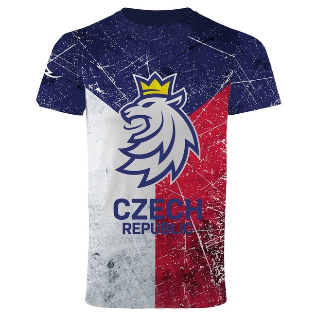 T-shirt subli logo lion with flag CH Czech Hockey