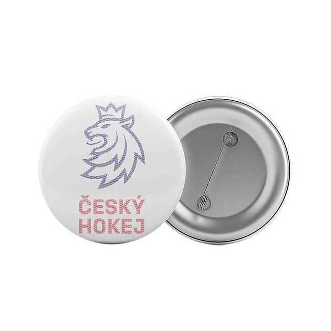 Badge cool logo lion white CH Czech Hockey