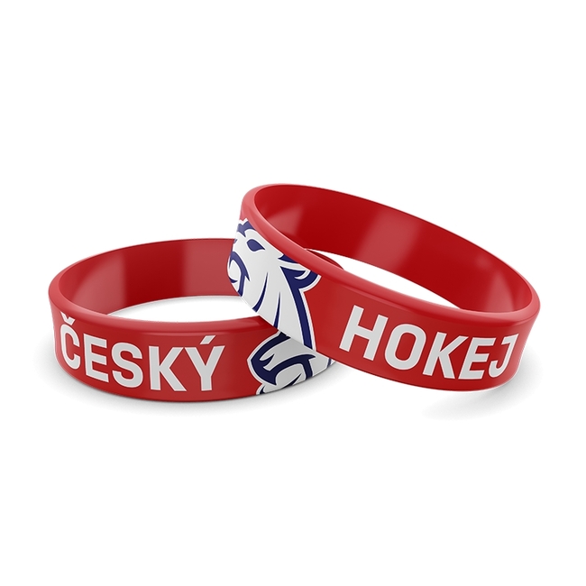 Silicon bracelet CH red for adults Czech Hockey