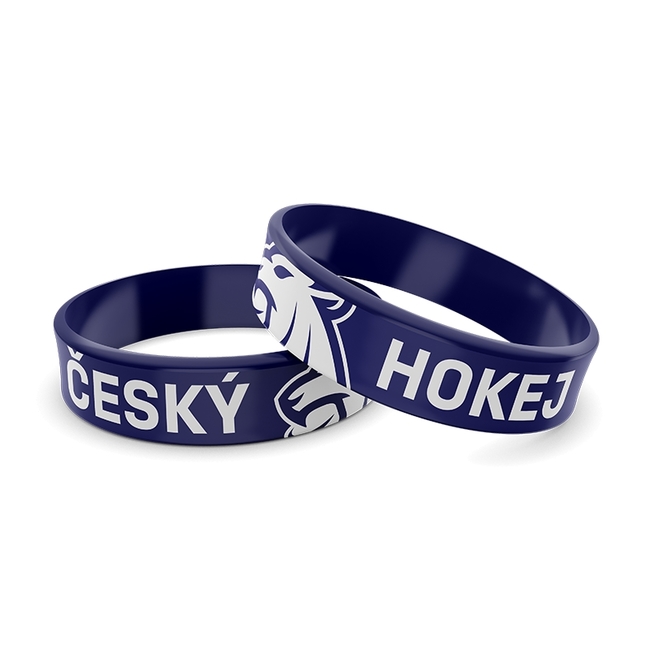 Silicon bracelet CH blue for adults Czech Hockey