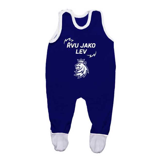 Baby jumpsuit blue with printed logo CH Czech Hockey