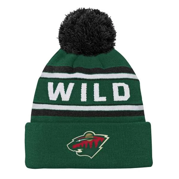 Kulich Junior MIN Jacquard Cuffed Knit With Pom Minnesota Wild