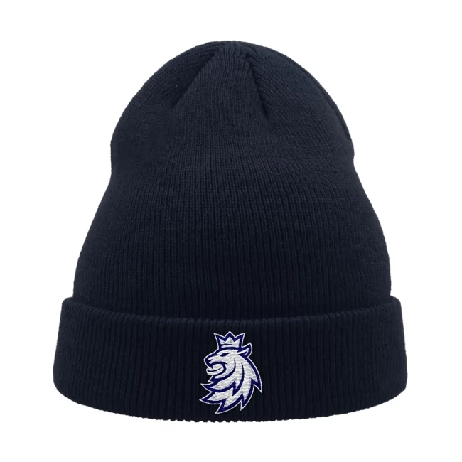 Beanie for kids recycled logo navy CH Czech Hockey