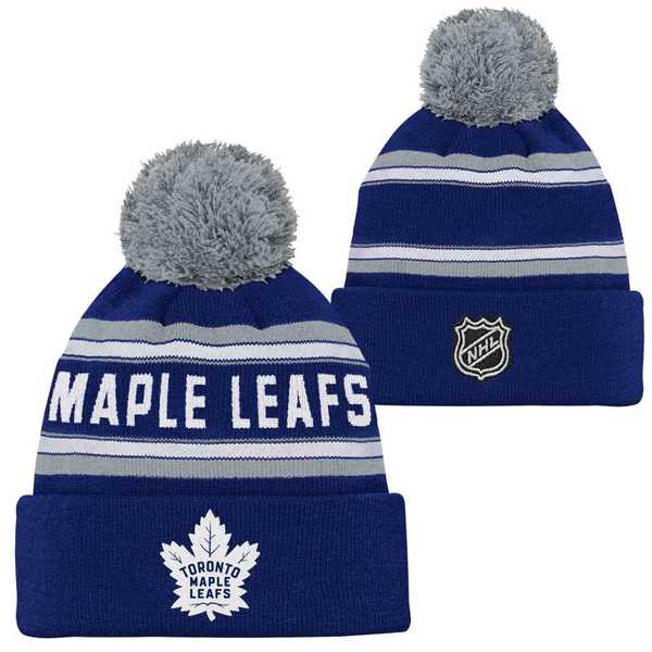 Kulich dětský TOR Wordark Jacquard Cuff Pom Toronto Maple Leafs