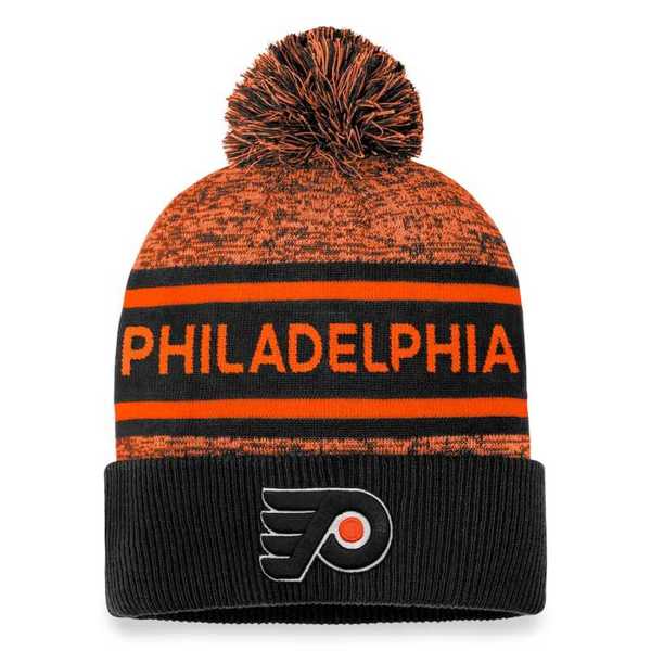 Beanie PHI 23 Authentic Pro Rink Heathered Cuffed Pom Knit Philadelphia Flyers