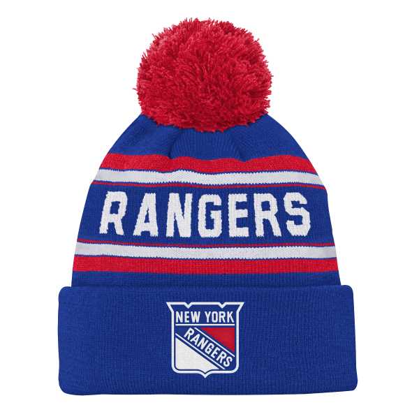 Beanie Junior NYR Jacquard Cuffed Knit With Pom New York Rangers