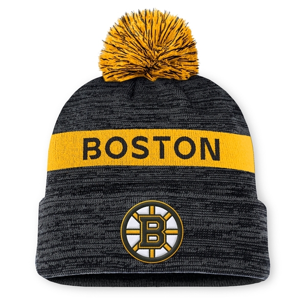 Beanie BOS Authentic Pro Rink Cuff With POM Boston Bruins