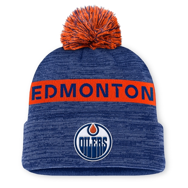 Beanie EDM Authentic Pro Rink Cuff With POM Edmonton Oilers