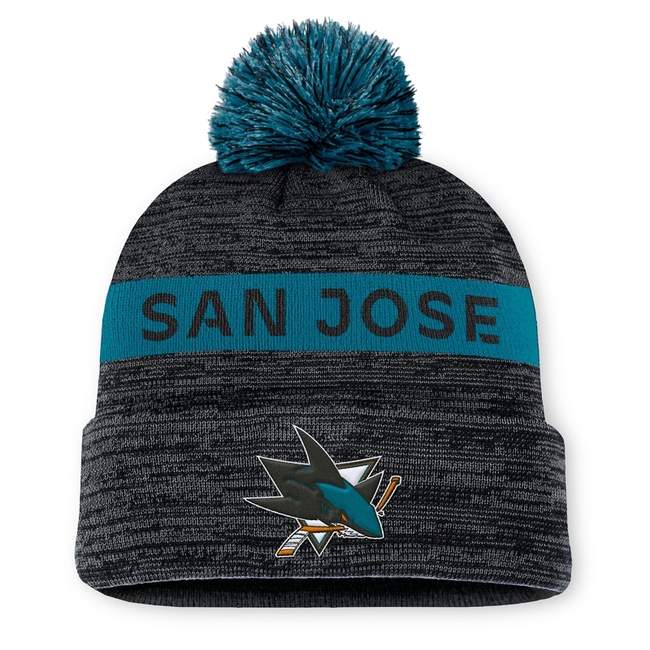 Beanie SJS Authentic Pro Rink Cuff With POM San Jose Sharks