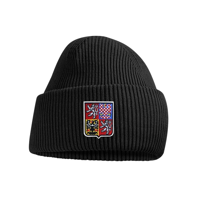 Beanie for adults black Deep Czech emblem CH