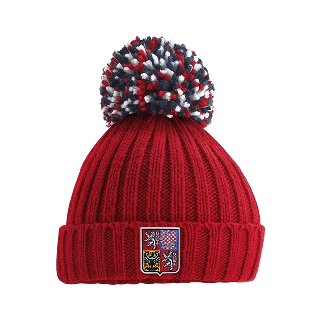 Beanie for adults CB red Czech emblem CH