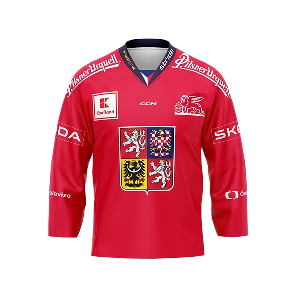 Original jersey 24/25 with ad and Czech national emblem red CH