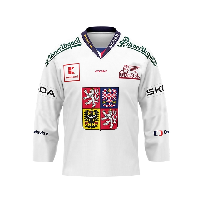 Fan jersey 24/25 with Czech national emblem and ads white CH