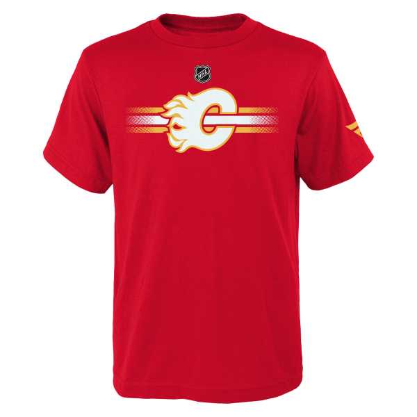 Young adult t-shirt CAL Main Apro Logo S/S Cotton Home Calgary Flames