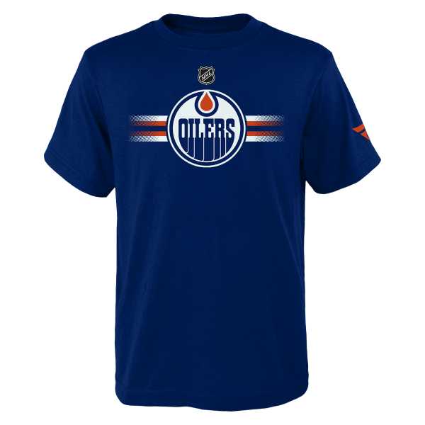 Young adult t-shirt EDM Main Apro Logo S/S Cotton Home Edmonton Oilers