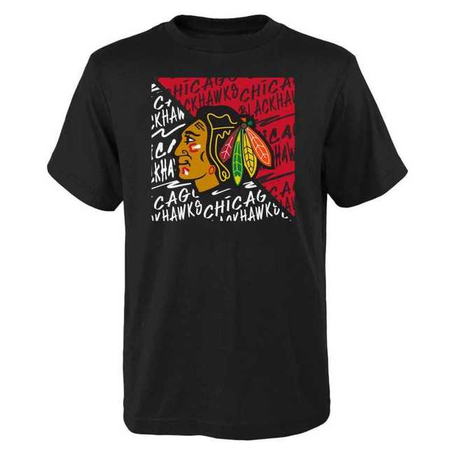 Young adult t-shirt CHI Divide SS CTN Chicago Blackhawks