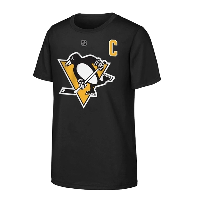 Young adult t-shirt PIT flat captain N N SS 87 Sidney Crosby Pittsburg Penguins