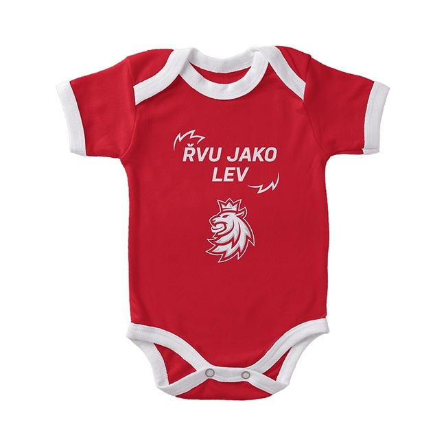 II. Jakost Body baby s potiskem červené logo lev ČH Český hokej