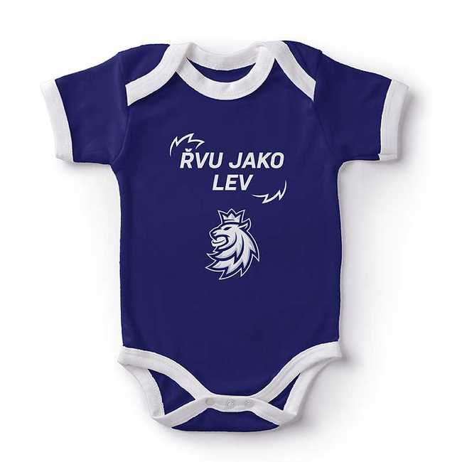 II. Jakost Body baby s potiskem modré logo lev ČH Český hokej
