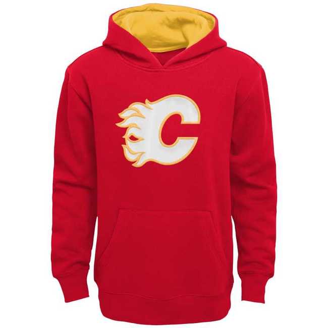 Young adult hoodie CAL Main Prime Pullover Fleece Hood Home Calgary Flames