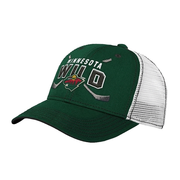 Cap youth MIN lockup meshback adjustable Minnesota Wild