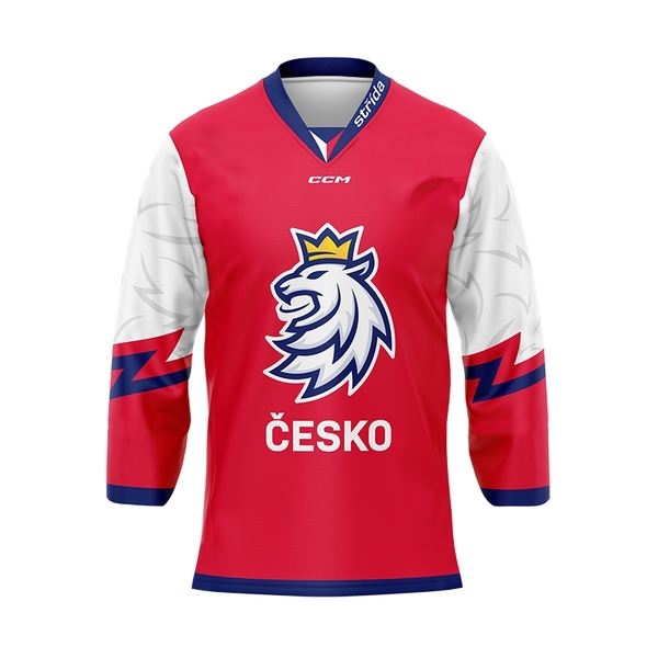 Fan jersey Czech hockey red without ads logo lion CH