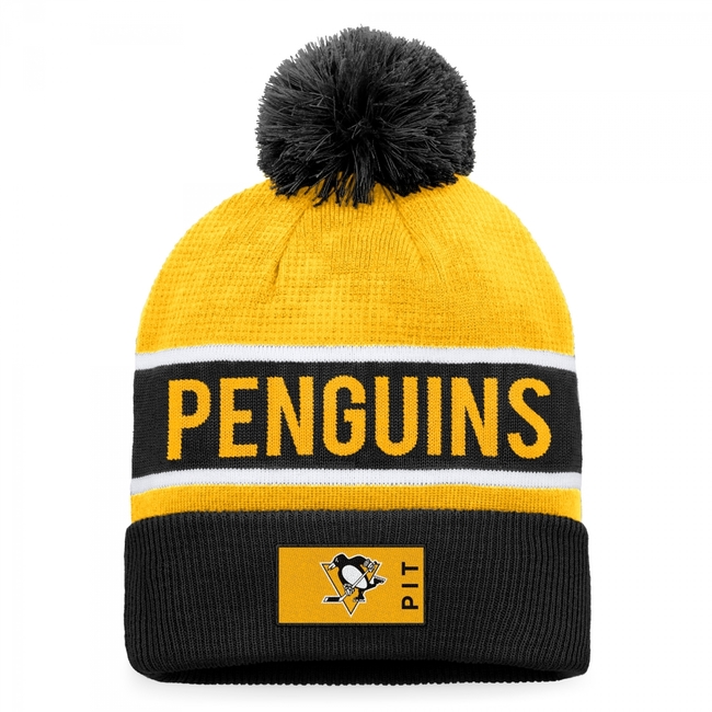 Beanie PIT Authentic Pro Game and Train Cuffed Pom Knit Pittsburgh Penguins