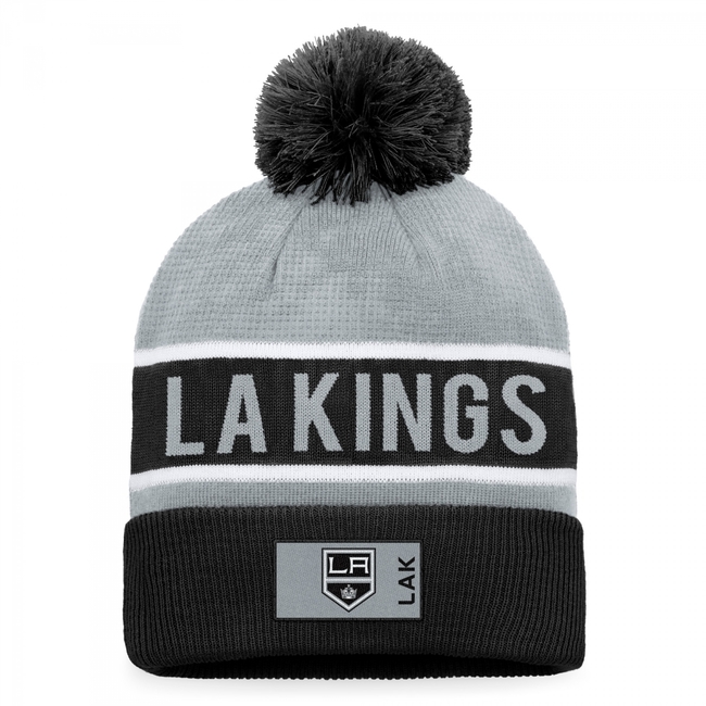 Beanie LAK Authentic Pro Game and Train Cuffed Pom Knit Los Angeles Kings