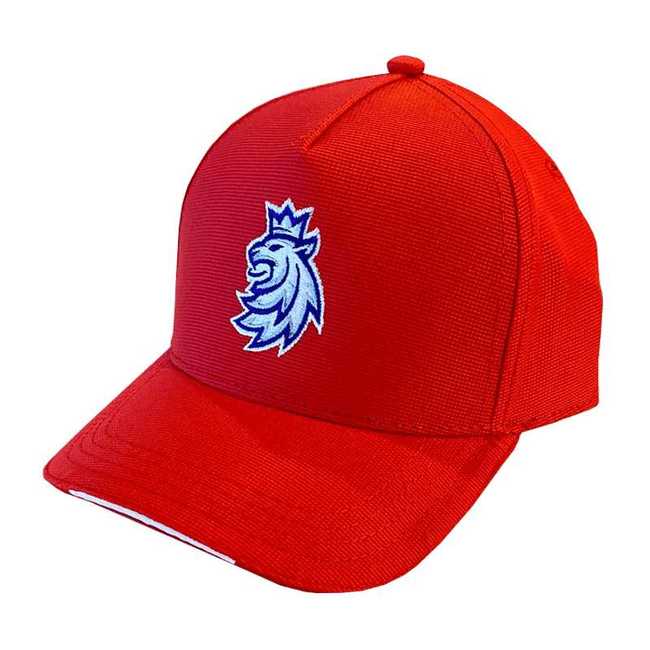 Red cap for adults with embroidered logo CH Czech Hockey