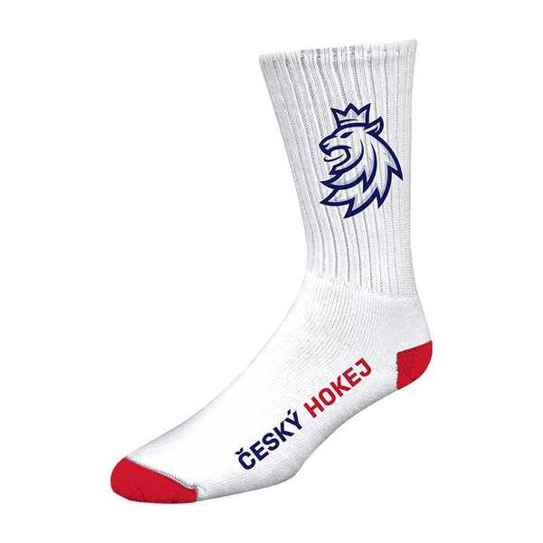 Socks long white-red logo lion CH Czech Hockey