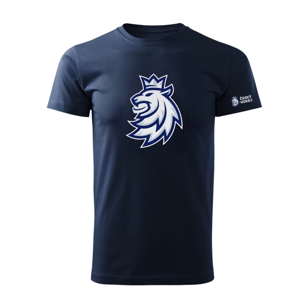Kid's T-shirt logo lion Czech Hockey navy CH