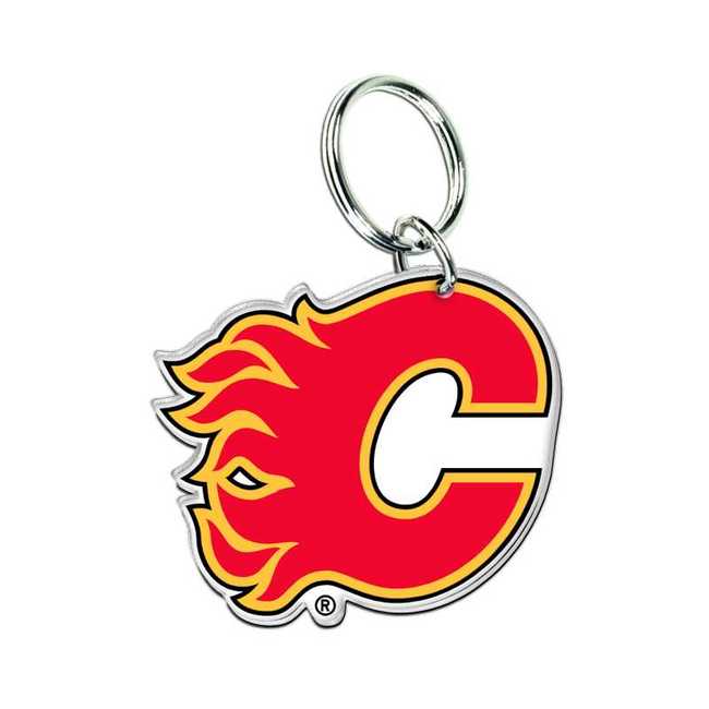 Key Ring CAL Acrylic Logo Calgary Flames