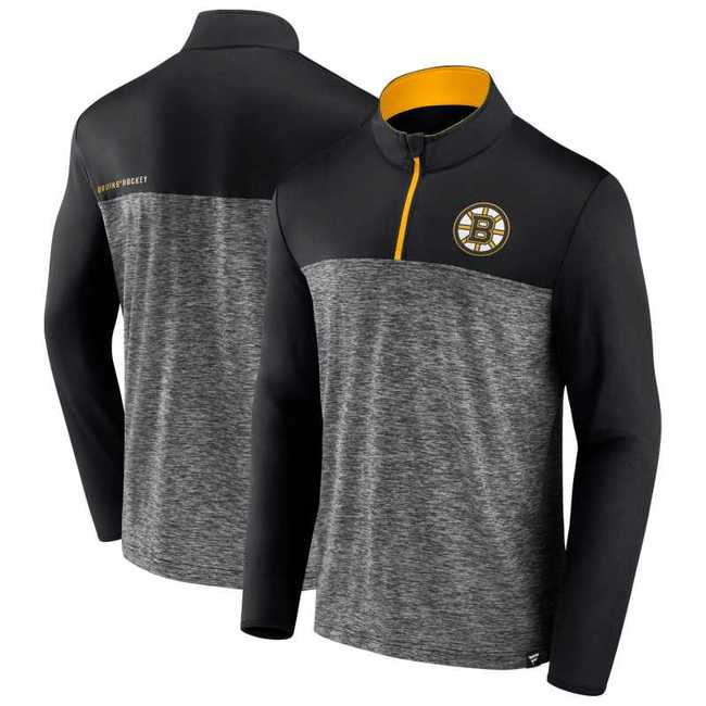 Men's hoodie BOS Mens Iconic Defender 1/4 Zip Boston Bruins
