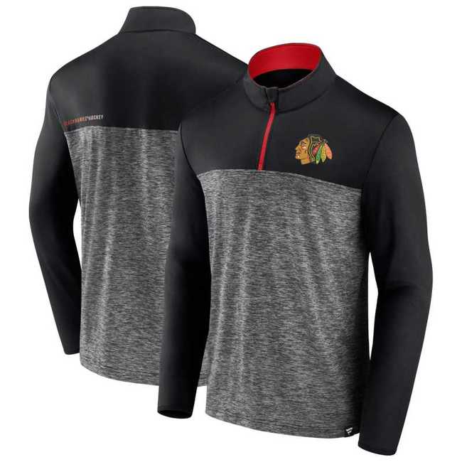 Men's hoodie CHI Mens Iconic Defender 1/4 Zip Chicago Blackhawks