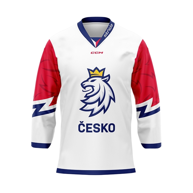 Fan jersey Czech hockey white without ads logo lion CH