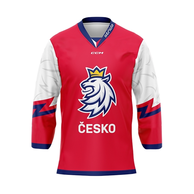 Fan jersey Czech hockey red in stock without ads logo lion CH