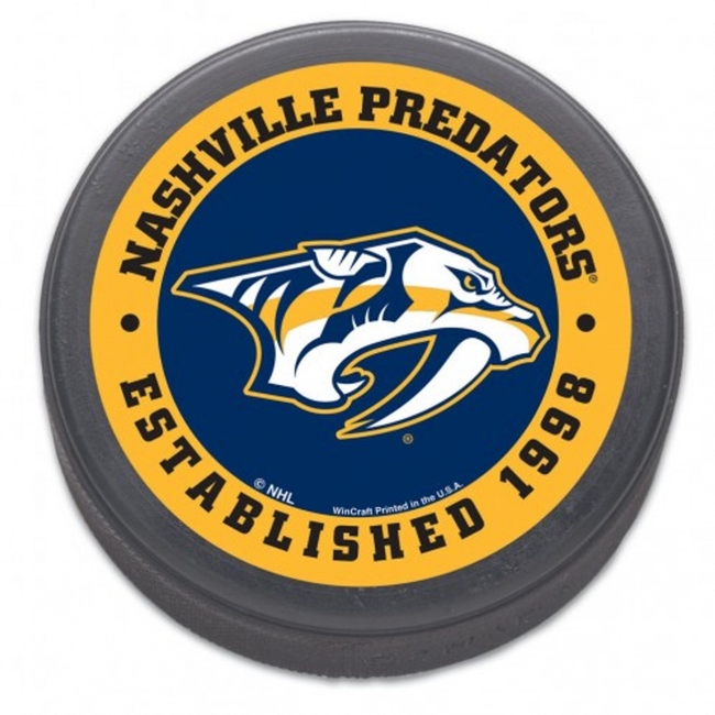 Hockey puck NAS PKG plastic wrap Nashville Predators