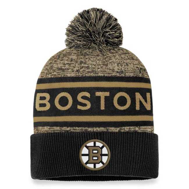 Kulich BOS 23 Authentic Pro Rink Heathered Cuffed Pom Knit Boston Bruins