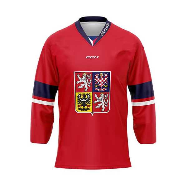 Fan jersey 23/24 with Czech national emblem red without ads Czech Hockey CH
