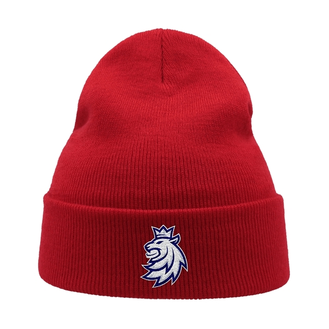 Beanie for adults recycled logo red CH Czech Hockey