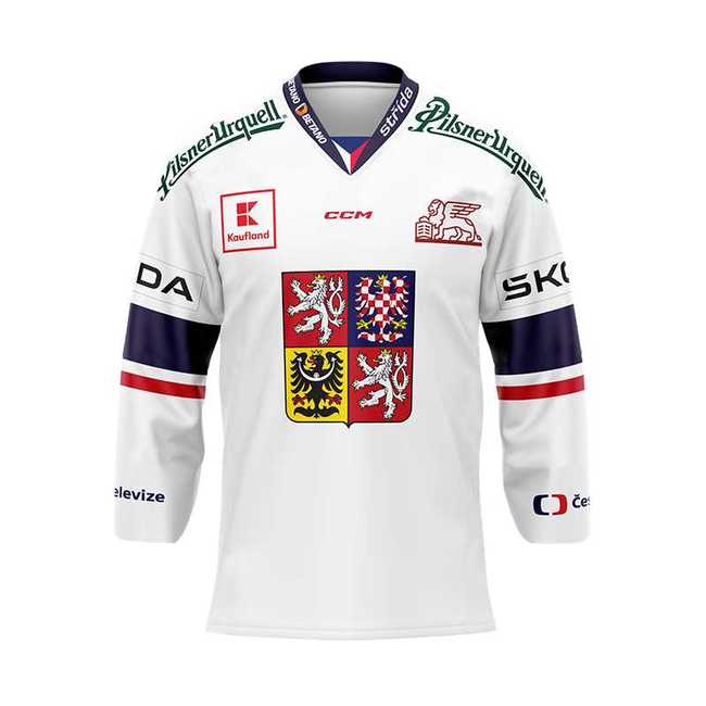 Originální dres Český hokej 23/24 se znakem s reklamou bílý ČH