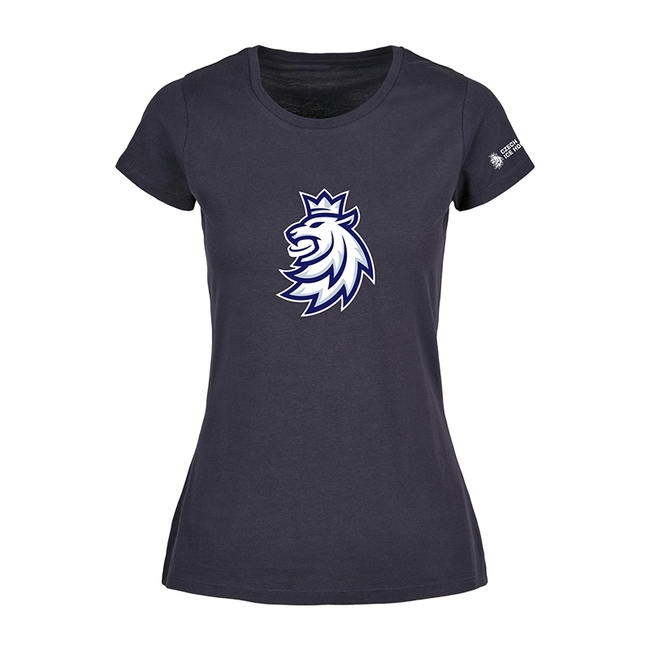 Women´s T-Shirt navy with Czech hockey lion logo CH