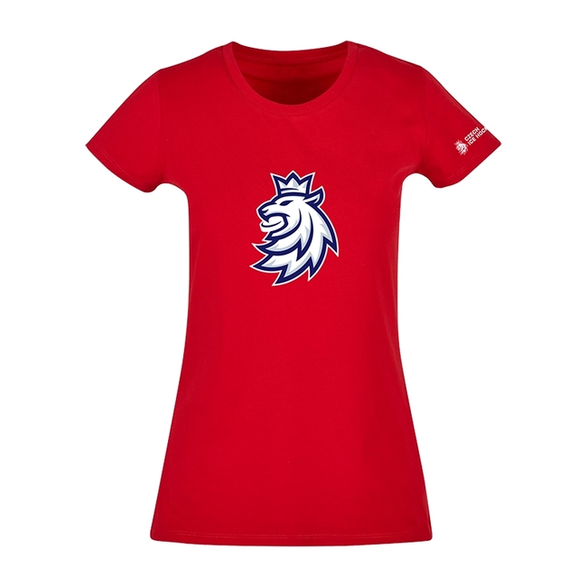 Tričko dámské logo lev červené Český hokej ČH