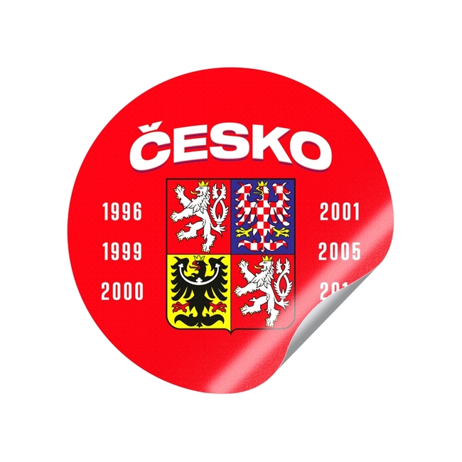 Sticker rounded Czechia with titles CH Czech Hockey